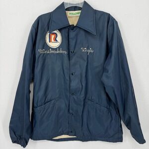 Vintage Holloway Roadway Trucker Nylon Jacket Navy Blue Winston Salem Medium